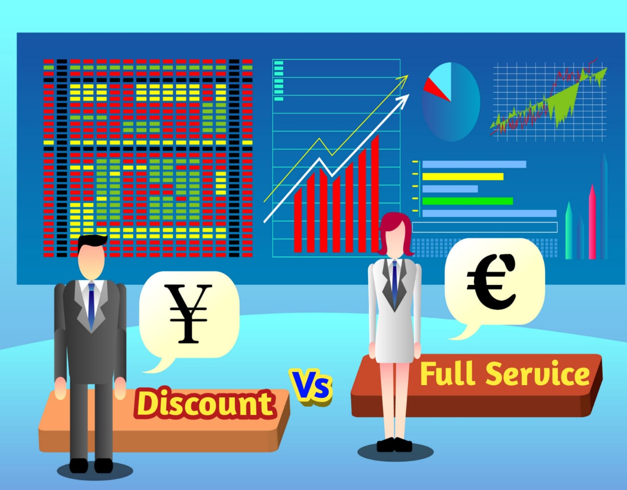 Compare Full service stock broker vs discount stoack broker