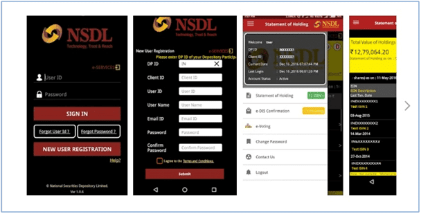 NSDL Mobile App Interface